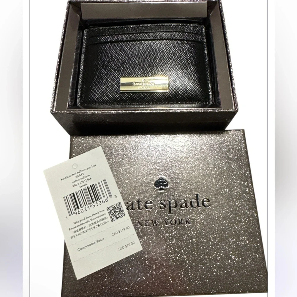 NIB/NWT Kate Spade Black and Gold Card Holder